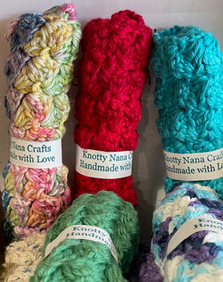 "Knotty Nana"- Cotton Yarn dishcloths/Potscrubbers